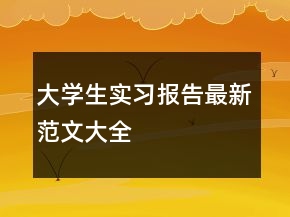 大學(xué)生實(shí)習(xí)報告最新范文大全