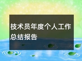 技術(shù)員年度個(gè)人工作總結(jié)報(bào)告