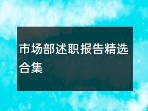 市場部述職報告精選合集
