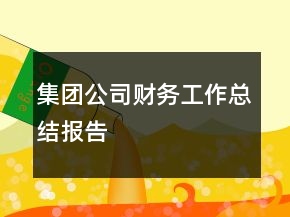 集團公司財務工作總結(jié)報告
