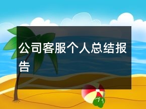 公司客服個人總結(jié)報告