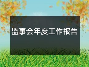 監(jiān)事會年度工作報告