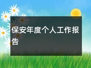 保安年度個人工作報告