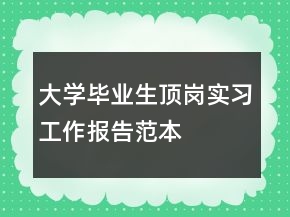 大學(xué)畢業(yè)生頂崗實習(xí)工作報告范本