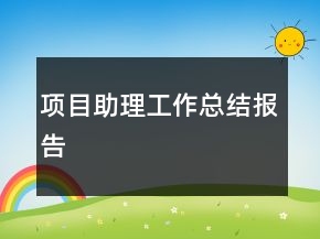 項(xiàng)目助理工作總結(jié)報(bào)告