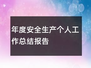 年度安全生產(chǎn)個(gè)人工作總結(jié)報(bào)告