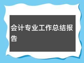 會(huì)計(jì)專(zhuān)業(yè)工作總結(jié)報(bào)告