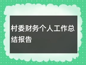 村委財(cái)務(wù)個(gè)人工作總結(jié)報(bào)告