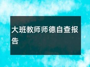 大班教師師德自查報告