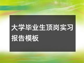 大學(xué)畢業(yè)生頂崗實(shí)習(xí)報(bào)告模板