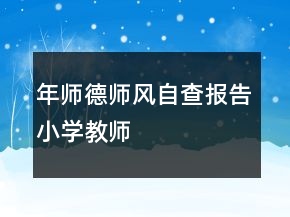 年師德師風(fēng)自查報告小學(xué)教師
