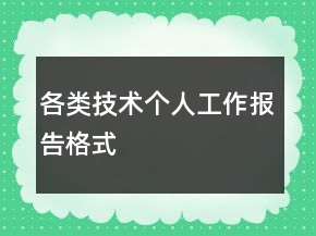 各類技術(shù)個(gè)人工作報(bào)告格式