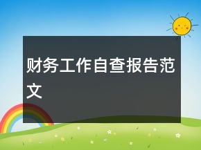 財(cái)務(wù)工作自查報(bào)告范文