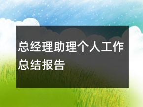 總經(jīng)理助理個人工作總結(jié)報(bào)告