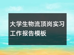大學(xué)生物流頂崗實(shí)習(xí)工作報(bào)告模板