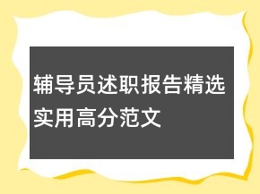輔導(dǎo)員述職報(bào)告精選實(shí)用高分范文