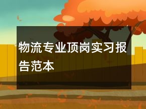 物流專業(yè)頂崗實習(xí)報告范本