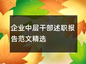 企業(yè)中層干部述職報告范文精選