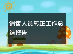 銷售人員轉(zhuǎn)正工作總結(jié)報告