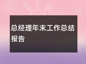 總經(jīng)理年末工作總結(jié)報告