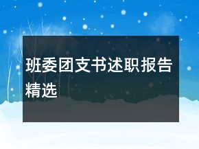 班委團(tuán)支書述職報告精選