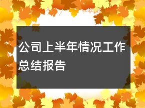 公司上半年情況工作總結(jié)報(bào)告