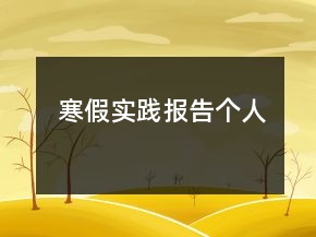寒假實(shí)踐報(bào)告?zhèn)€人