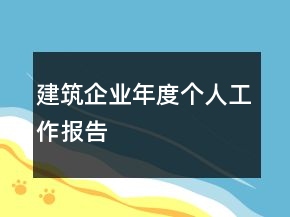 建筑企業(yè)年度個人工作報告