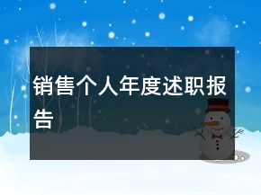 銷售個人年度述職報告