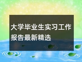 大學(xué)畢業(yè)生實習(xí)工作報告最新精選