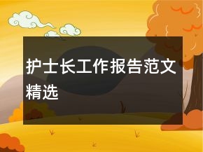 護士長工作報告范文精選