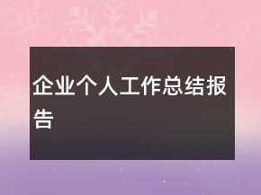 企業(yè)個人工作總結(jié)報告