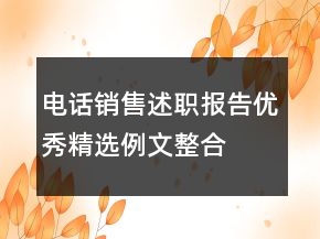 電話銷售述職報告優(yōu)秀精選例文整合