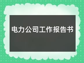 電力公司工作報(bào)告書(shū)