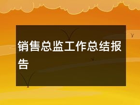 銷售總監(jiān)工作總結(jié)報(bào)告