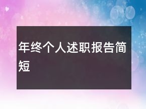 年終個(gè)人述職報(bào)告簡短