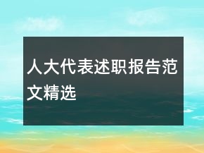 人大代表述職報(bào)告范文精選