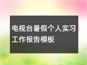 電視臺暑假個人實習工作報告模板