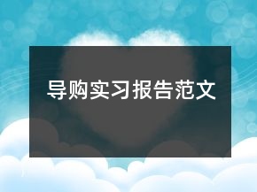 導(dǎo)購實習(xí)報告范文