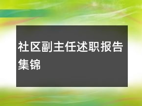 社區(qū)副主任述職報告集錦