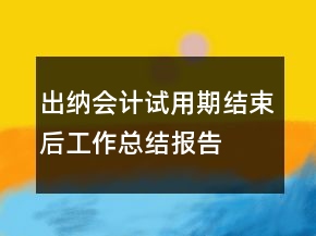 出納會(huì)計(jì)試用期結(jié)束后工作總結(jié)報(bào)告
