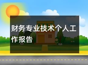 財務專業(yè)技術個人工作報告