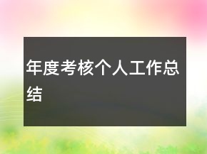 年度考核個(gè)人工作總結(jié)