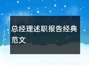 總經理述職報告經典范文