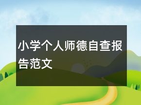 小學(xué)個(gè)人師德自查報(bào)告范文