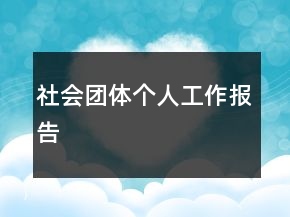 社會團體個人工作報告