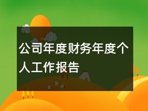 公司年度財務(wù)年度個人工作報告
