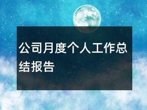 公司月度個人工作總結(jié)報告