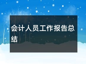 會計人員工作報告總結