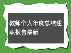 教師個(gè)人年度總結(jié)述職報(bào)告最新